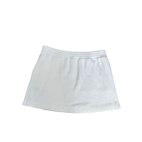 aerie wonder mini skirt white pull on ribbed knit pockets stretch womens size XL - Picture 4 of 10